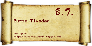 Burza Tivadar névjegykártya